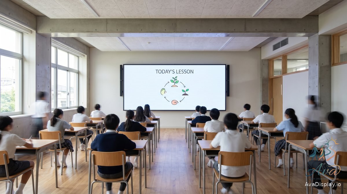 A classroom screen showing a lesson being cast